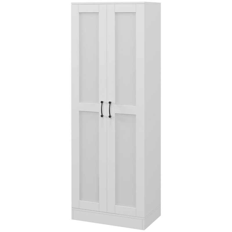 HOMCOM Schrank 2 Türen Aufbewahrungsmöbel mit 4 Regalen, zeitgenössischer Stil, multifunktional für Schlafzimmer, Büro, Küche, 60L x 36,5B x 175H cm, weiß Aosom – Bild 1 von 2