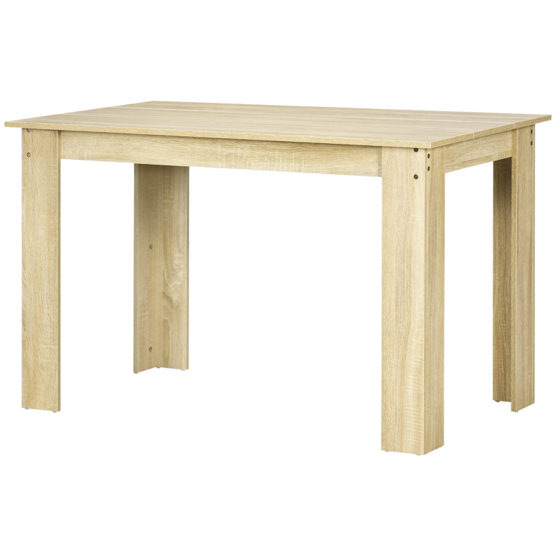 HOMCOM Moderner Esstisch mit großem Plateau für 4-6 Personen aus Spanplatte, Maße 120L x 69B x 75H cm Eiche Aosom – Bild 1 von 2