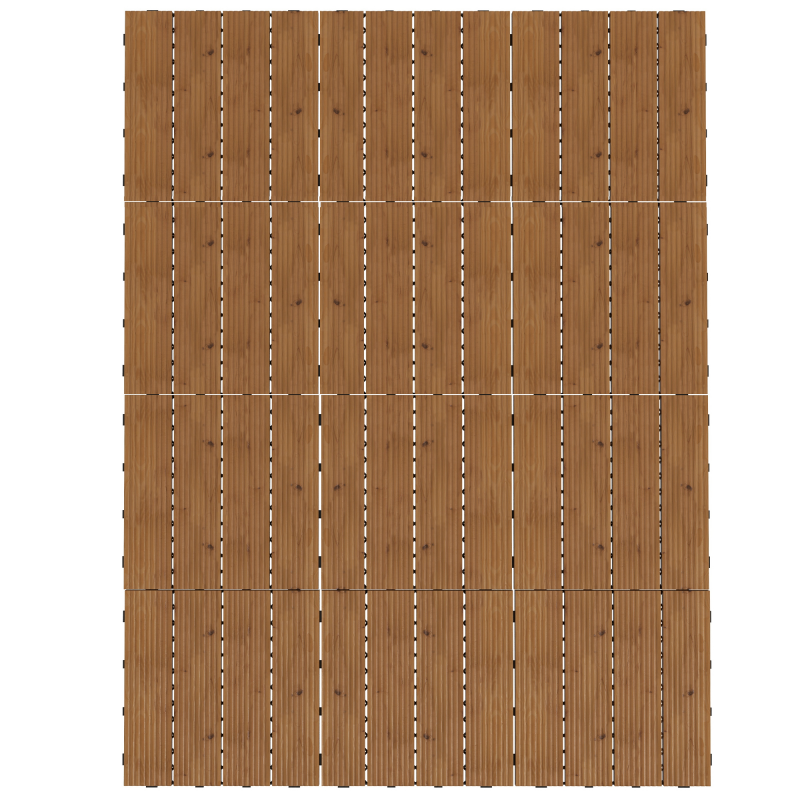 Outsunny Terrassenfliesen - Gepunktete Holzfliesen - Set von 12 Stk., Maximale Fläche 1,08 m² - Steckbar, Sehr einfache Installation, Abm. 30 x 30 cm Aosom – Bild 1 von 2