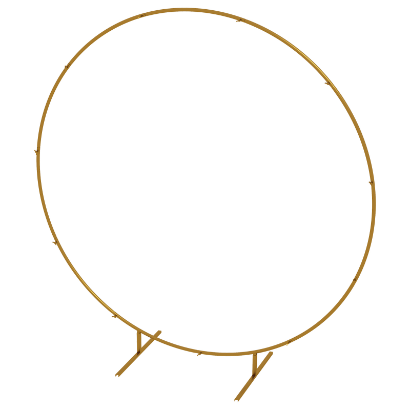 Outsunny Dekorations-Kit für runden Ballonbogen, Gartenbogen, Rosenbogen, Rankpflanzenbogen für Hochzeit, Geburtstag, Zeremonie und Bankett aus goldfarbenem Stahl 2,24 m Aosom – Bild 1 von 2