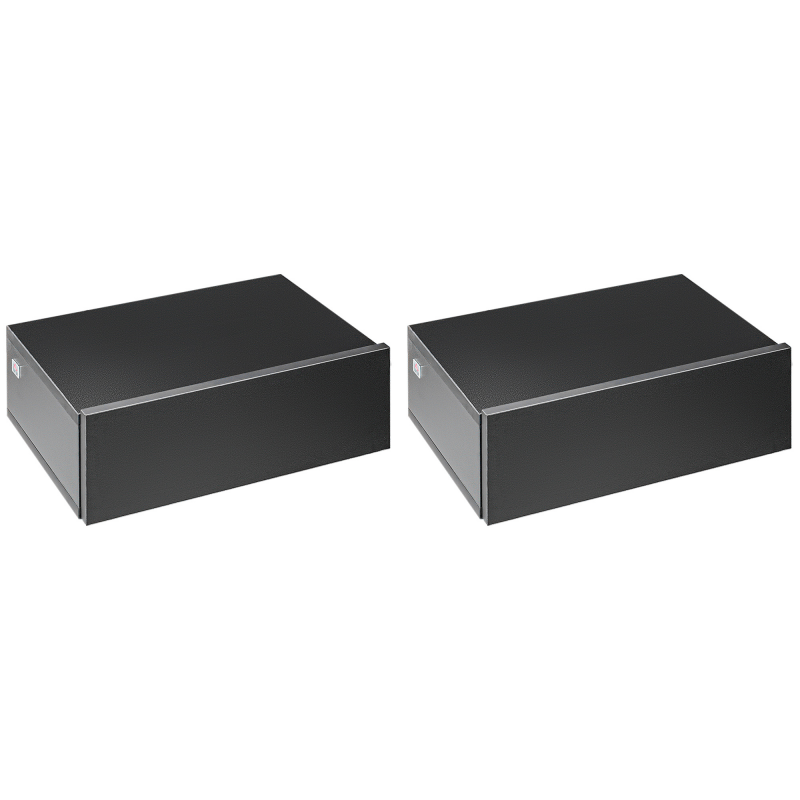 HOMCOM Set mit 2 Wand-Nachttischen - Set mit 2 Nachttischen - Schublade, Regal - Schwarze Spanplatten Aosom – Bild 1 von 2