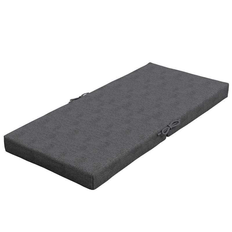 Outsunny Set mit 2 Außenkissen für Stuhl mit Rückenlehne mit Befestigungsriemen Polsterung 8 cm, Abmessungen 112L x 51B cm, Dunkelgrau Aosom – Bild 1 von 2