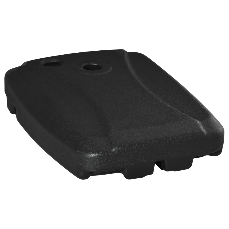 Outsunny Sonnenschirmständer mit Rollen aus HDPE gefüllt mit Wasser oder Sand Maße 80L x 60B x 17H cm Schwarz Aosom – Bild 1 von 2