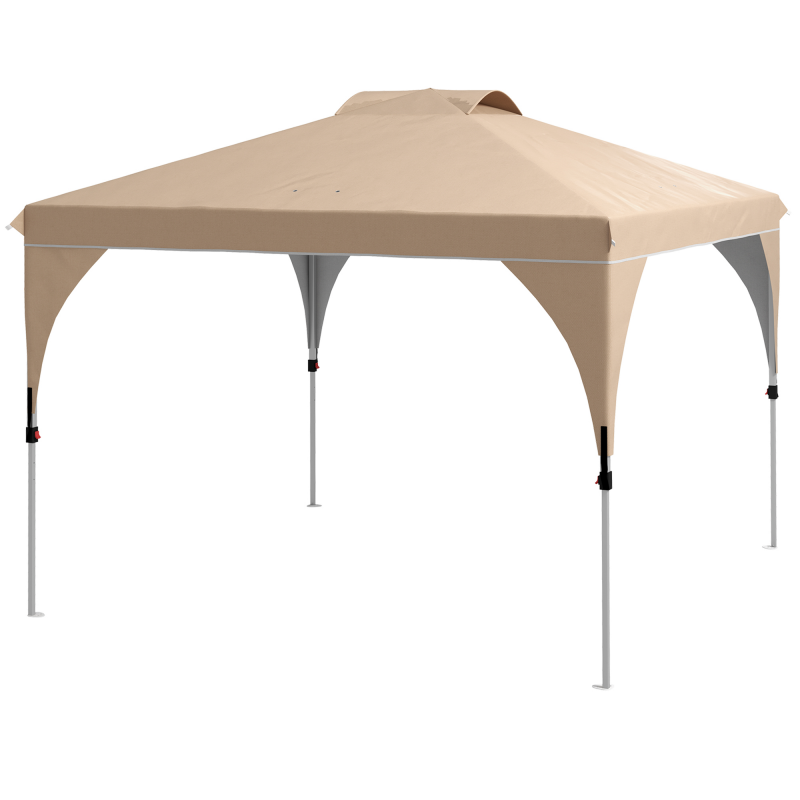 Outsunny Pavillon Gartenpavillon Pop-Up, faltbar 3 x 3 m mit Rolltasche, höhenverstellbar Aosom – Bild 1 von 2