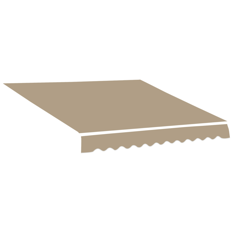 Outsunny Ersatzmarkise für Markisen - Saum mit weichen Wellen - Hochdichtes 280 g/m² UV-beständiges Polyesterstoff 3,82 m x 2,4 m (vorspringend) Café Latte Aosom – Bild 1 von 2