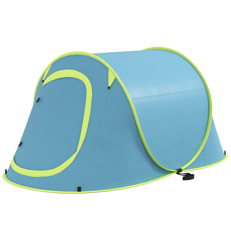 Outsunny Campingzelt für 2-3 Personen leicht belüftet wasserdicht 2000 mm mit Tragetasche für Camping, Angeln und Wandern 245x148x105 cm Blau Aosom – Bild 1 von 2