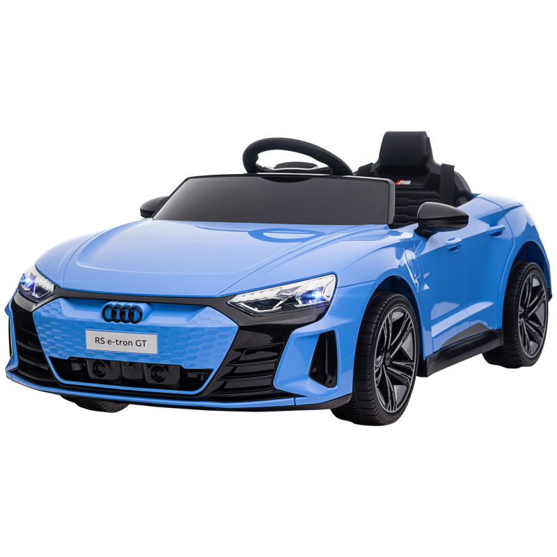 HOMCOM Elektroauto für Kinder 12 V - mit Fernbedienung der Eltern - V. Max. 5 km/h - Soundeffekte, Lichter - Audi RS E-tron GT Blau Aosom – Bild 1 von 2