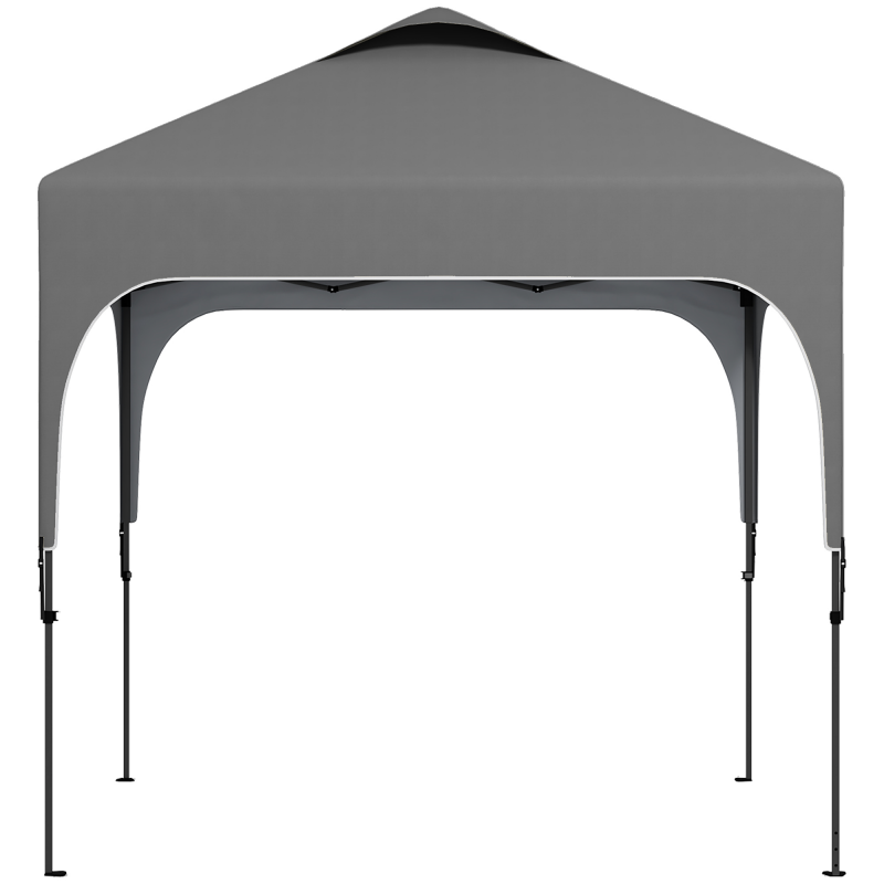 Outsunny Gartenpavillon 2,5 x 2,5 m Faltbarer Pop-up Pavillon Höhenverstellbar Oxford-Gewebe Anti-UV50+ Stahlrahmen Transporttasche inklusive Dunkelgrau Aosom – Bild 1 von 2