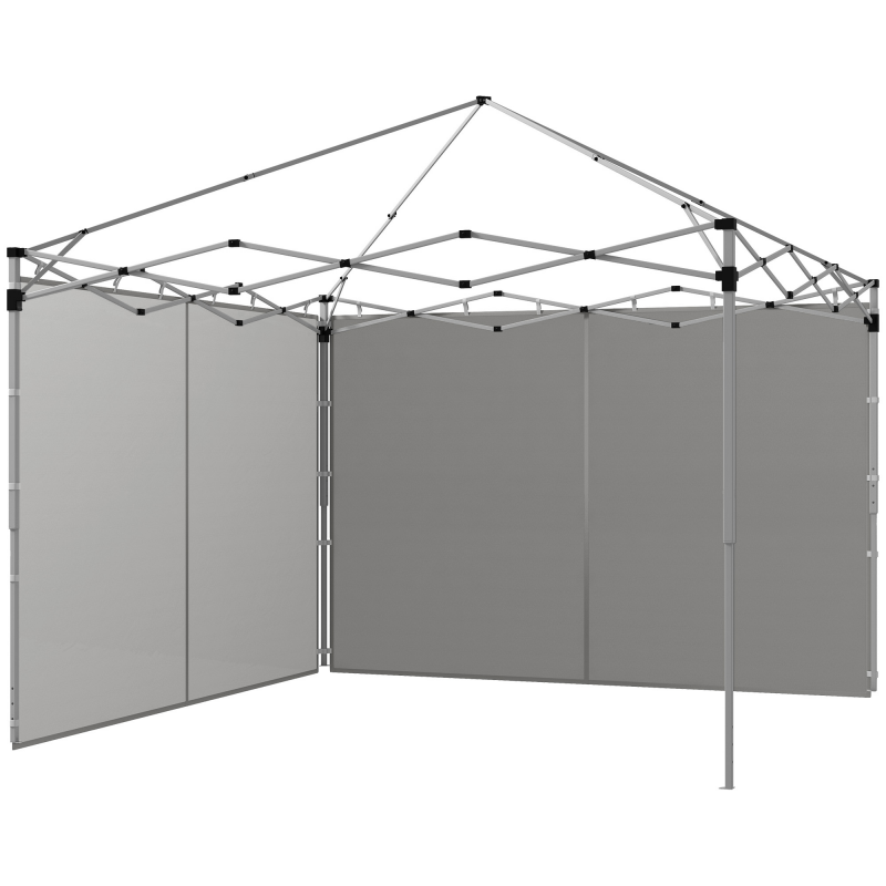 Outsunny Seitenteile für Pavillon, für 3x3(m) oder 3x6m Pop-Up-Pavillon, 2er-Pack Ersatz-Seitenteile, Grau Aosom – Bild 1 von 2