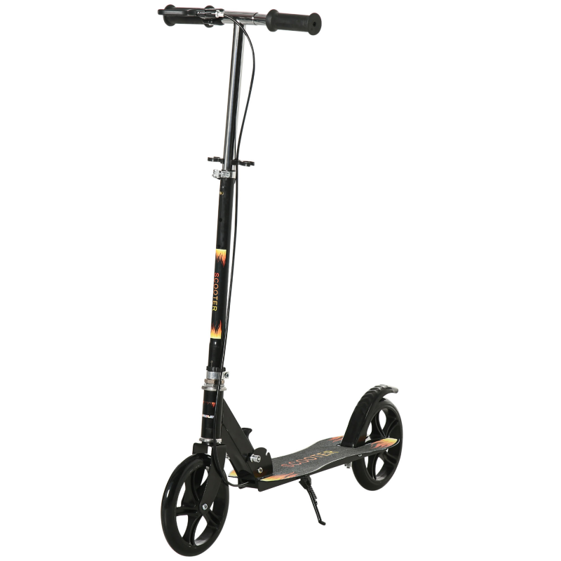 HOMCOM Kinderroller mit 2 Rädern für Kinder von 7 bis 14 Jahren mit höhenverstellbarem Lenker in 3 Stufen und Doppelbremse - Schwarz Aosom – Bild 1 von 2