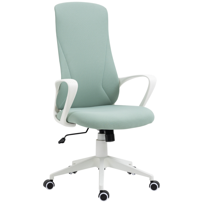 Vinsetto Bürostuhl Manager ergonomischer Bürostuhl mit Armlehnen und drehbaren Rollen - verstellbare Neigungs- und Höhenfunktion 62L x 56B x 119,5H cm - Grün Aosom – Bild 1 von 2