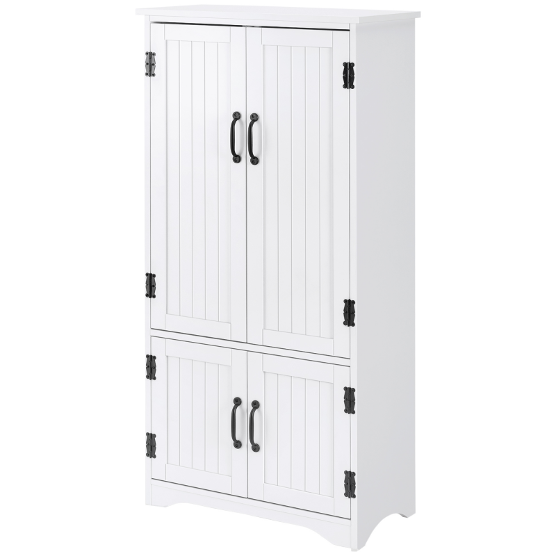 HOMCOM Buffet Küchenschrank Küchenschrank zeitgenössisches Design, viel Stauraum, 2 Schränke, 3 Regale, MDF Spanplatten, weiß Aosom – Bild 1 von 2