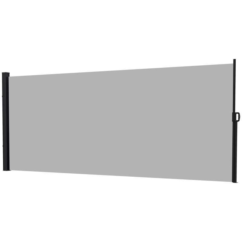 Outsunny Seitlicher Ausziehbarer Windschutz Paravent für den Garten 4L x 1,60H m Alu. Polyester Anti-UV Hohe Dichte 180 g/m² Grau Aosom – Bild 1 von 2