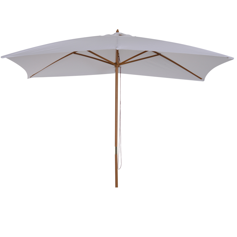 Outsunny Rechteckiger Sonnenschirm Sonnenschirm für den Garten große Größe mit den Maßen 3L x 2B x 2,5H m weiß Aosom – Bild 1 von 2