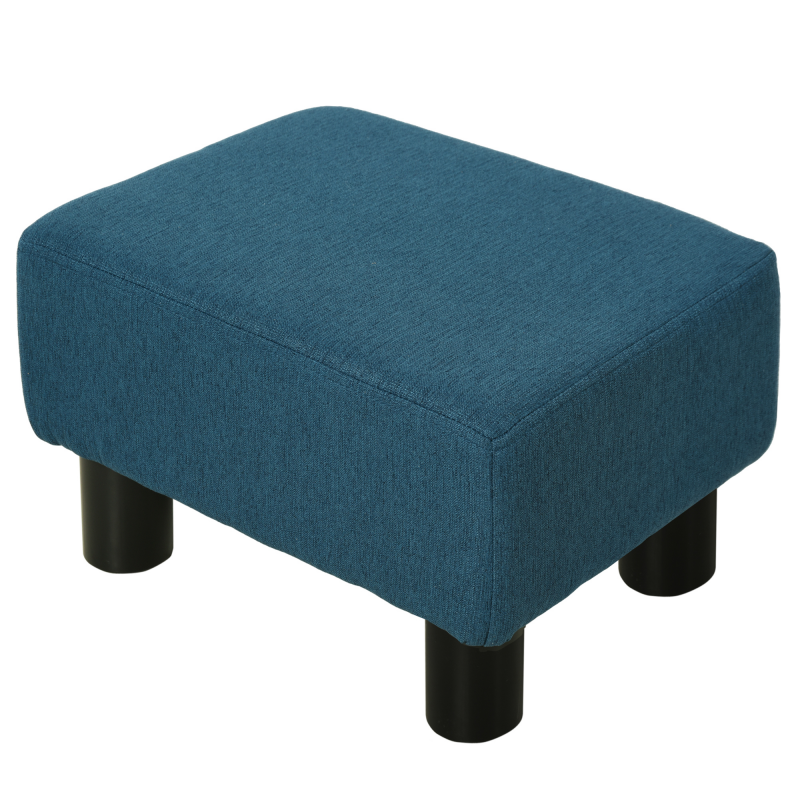 HOMCOM Hocker Fußstütze Beistelltisch aus Leinenstoff Tragkraft 100 kg 40 x 30 x 24 cm dunkelblau Aosom – Bild 1 von 2