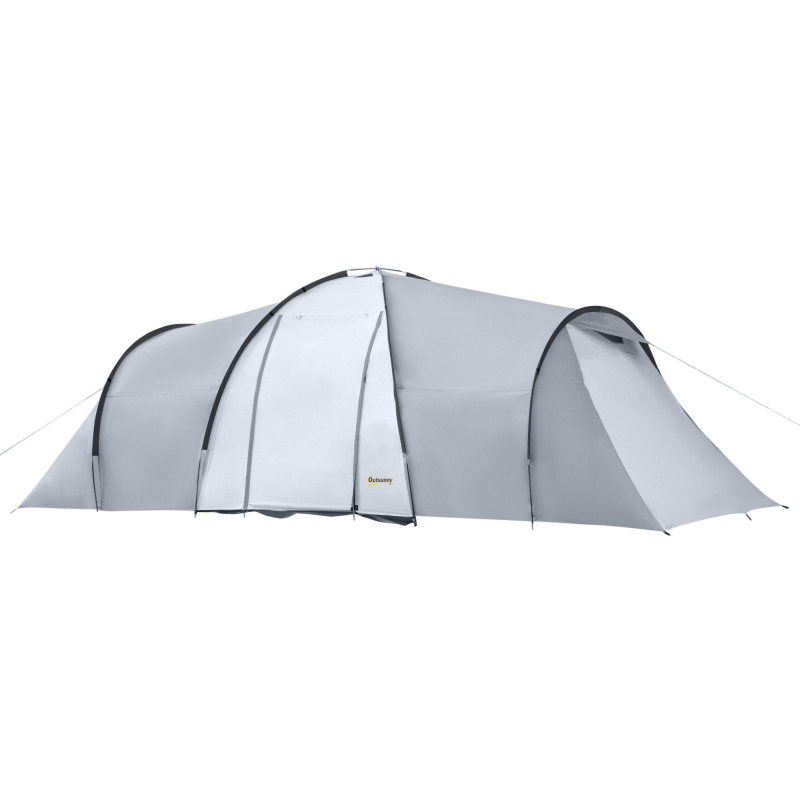 Outsunny Familien Campingzelt 4-6 Personen Kuppelzelt 2 Schlafzimmer 1 Wohnzimmer und 1 Vordach UV-Schutz Wasserdicht 2000 mm Transporttasche multicolor Aosom – Bild 1 von 2