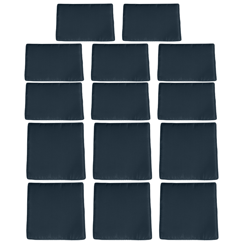 Outsunny Set mit 14 Ersatzbezügen für Gartenmöbelkissen - 6 Sitzkissenbezüge, 8 Rückenkissenbezüge - Bezüge mit Reißverschluss aus wasserabweisendem blauem Polyester Aosom – Bild 1 von 2