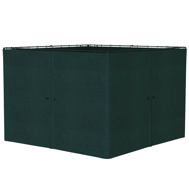 Outsunny 4 Seitenteile für Gartenpavillon, Pavillon Härte 300 x 300 cm, Schutz vor Regen Wind Sonne Grau Aosom – Bild 1 von 2