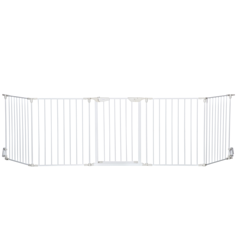 PawHut Modularer faltbarer Hundeparkzaun mit integrierter Tür 300L max. x 74,5H cm Metall PP Weiß Aosom – Bild 1 von 2