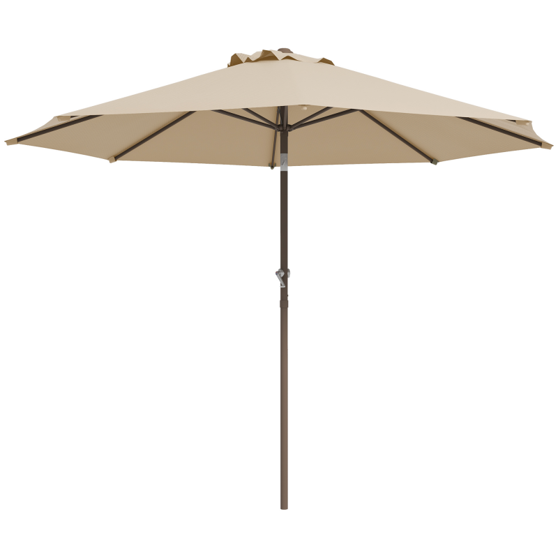 Outsunny Garten-Sonnenschirm Sonnenschirm Ø 2,63 m Metall Rund Polyester 180g/m² neigbar beige Aosom – Bild 1 von 2