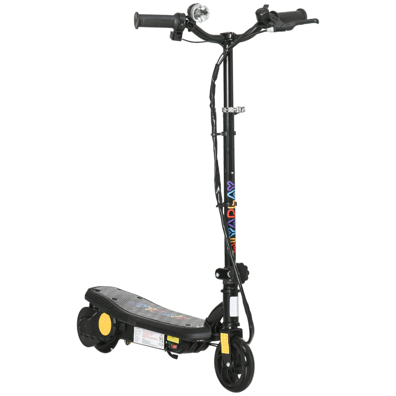 HOMCOM Elektrischer Tretroller 120 W klappbar für Kinder 7-14 Jahre 12 km/h max. Reichweite 10 km max. Schwarz Aosom – Bild 1 von 2