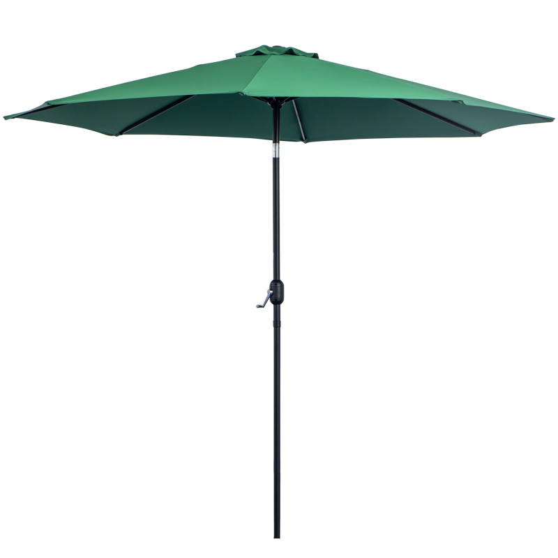 Outsunny Sonnenschirm Ø 3 m Metall Rund Polyester 180g/m² neigbar Grün Aosom – Bild 1 von 2