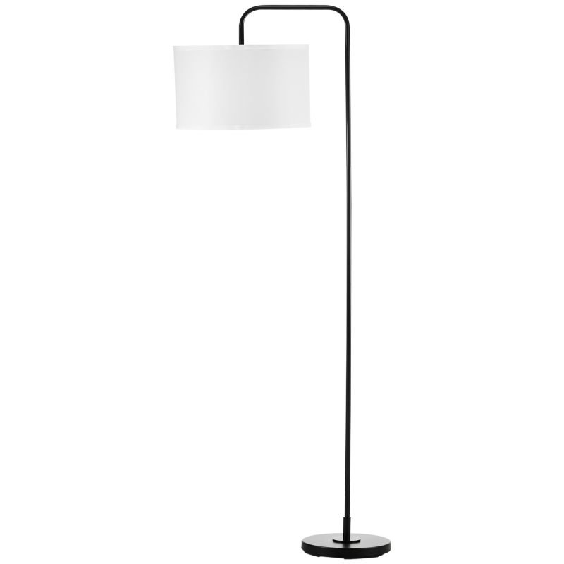 HOMCOM Stehlampe für das Wohnzimmer in modernem schwarzen Metall mit Lampenschirm und 180 cm Kabel - 64 x 38 x 163,5 cm Aosom – Bild 1 von 2
