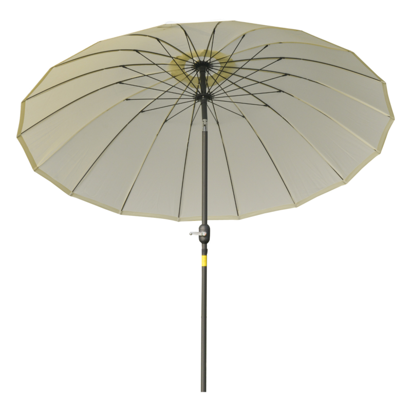 Outsunny Sonnenschirm gerade Garten Sonnenschirm neigbar rund mit 18 Fiberglasrippen Kurbel Metallmast Fiberglas Ø 2,5 m hochdichtes Polyester Beige Aosom – Bild 1 von 2