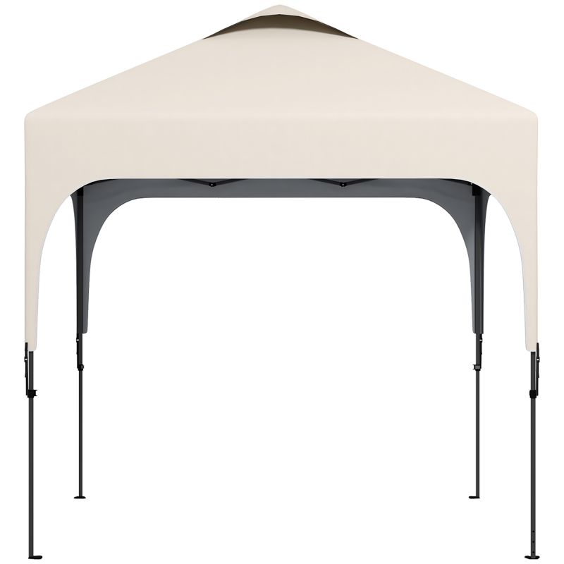 Outsunny Tonnelle 2,5 x 2,5 m Garten-Pop-up-Pavillon faltbar, höhenverstellbares Oxford-Gewebe Anti-UV50+ Stahlgestell mit Transporttasche beige Aosom – Bild 1 von 2