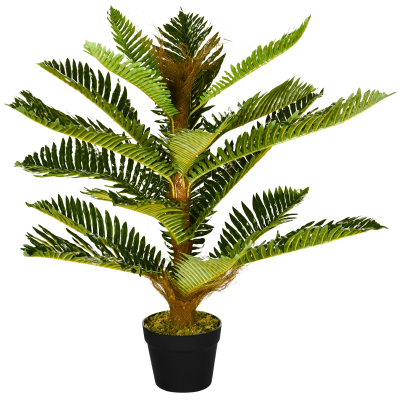 HOMCOM Künstlicher Palmenbaum 85 cm mit 18 großen Blättern sehr realistisch Topf inklusive Aosom – Bild 1 von 2