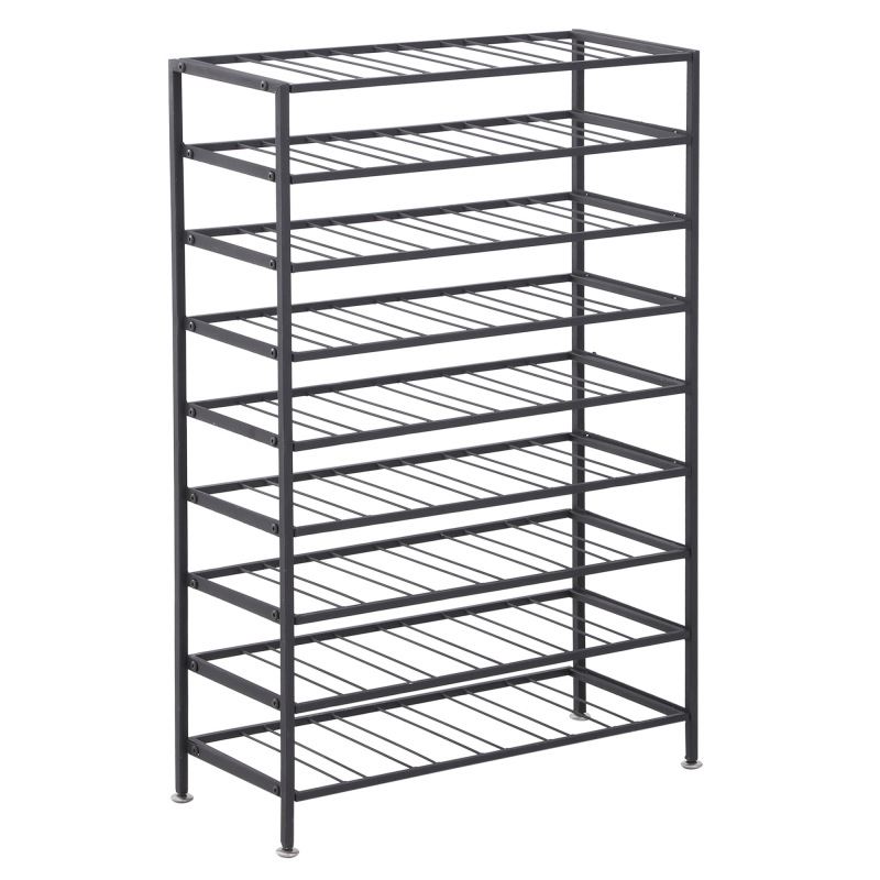 HOMCOM Weinständer Flaschenregal für 54 Flaschen Lagerkapazität 63L x 25B x 91H cm Schwarz Epoxydmethall Aosom – Bild 1 von 2
