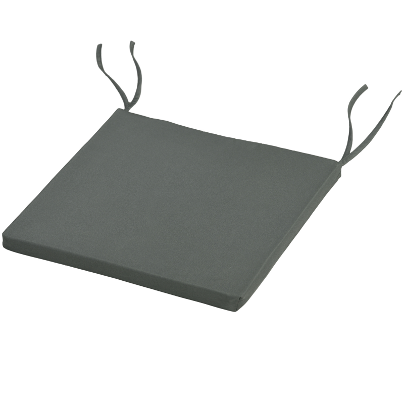Outsunny Set mit 6 Gartenstuhlkissen - Outdoor Stuhlkissen mit 3 cm Füllung aus Polyesterstoff in den Maßen 42L x 42B cm Dunkelgrau Aosom – Bild 1 von 2