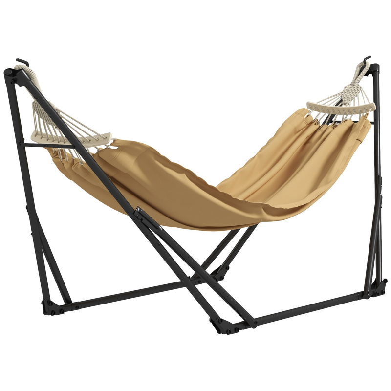 Outsunny Faltbares Stahl-Hängemattengestell, 2-in-1 für Hängematte oder Hängesesselfahrrad, inkl. Transporttasche, Abmessungen 263L x 89B x 100H cm Aosom – Bild 1 von 2