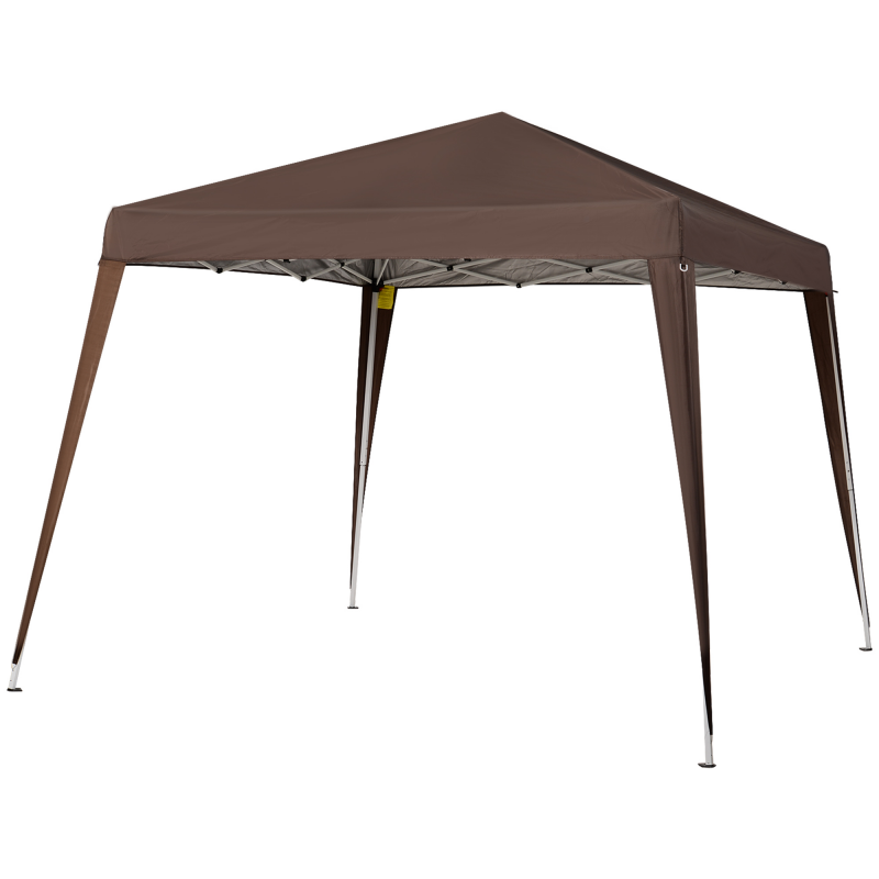 Outsunny Pavillon Gartenpavillon Pop-up Faltbar 2,4 x 2,4 m Stahl Oxford Polyester wasserdicht UV-Schutz mit Tragetasche Schokolade Aosom – Bild 1 von 2