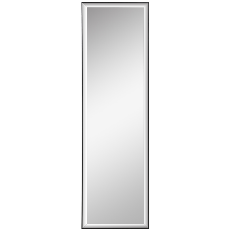 HOMCOM Wandspiegel 120L x 35B cm - Splitterfester Sicherheitsfilm, inklusive Befestigungssystem - Rahmen aus Aluminiumlegierung, Schwarz Aosom – Bild 1 von 2