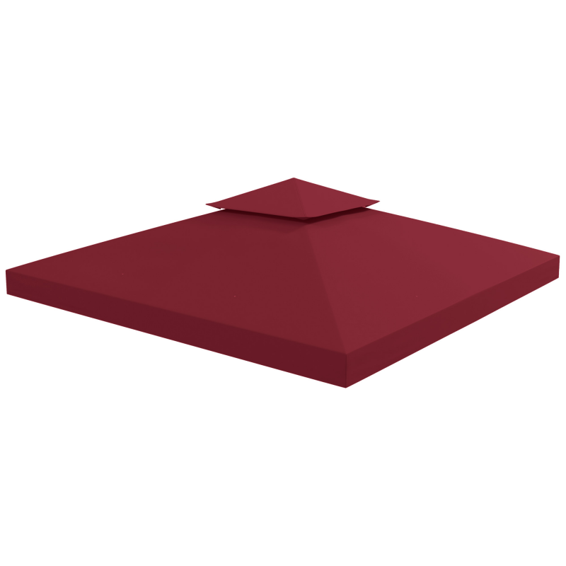 Outsunny Ersatzdach für Pavillon, Gartenpavillon Zelt 3 x 3 m, Polyester dichtes 180 g/m² rot Aosom – Bild 1 von 2