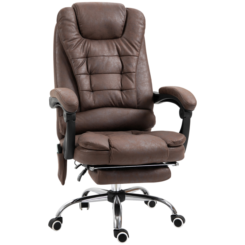 Vinsetto Bürostuhl mit Massagefunktion, ergonomisch Schreibtischstuhl mit Liege- & Wärmefunktion, höhenverstellbar Computerstuhl mit Fußstütze Aosom – Bild 1 von 2