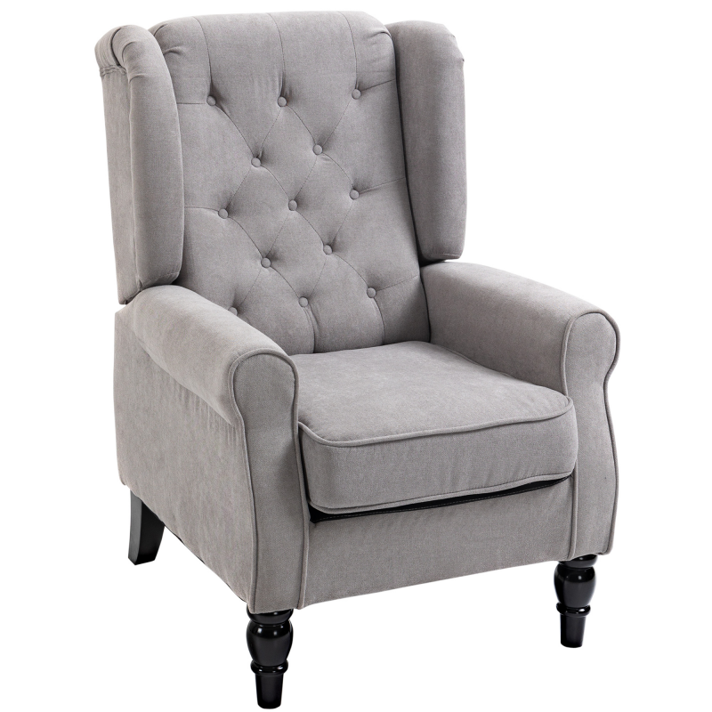 HOMCOM Sessel hohe Rückenlehne, bis 160kg belastbar, Einzelsessel Wohnzimmer, gemütliche Ohrensessel, Grau Aosom.de – Bild 1 von 2