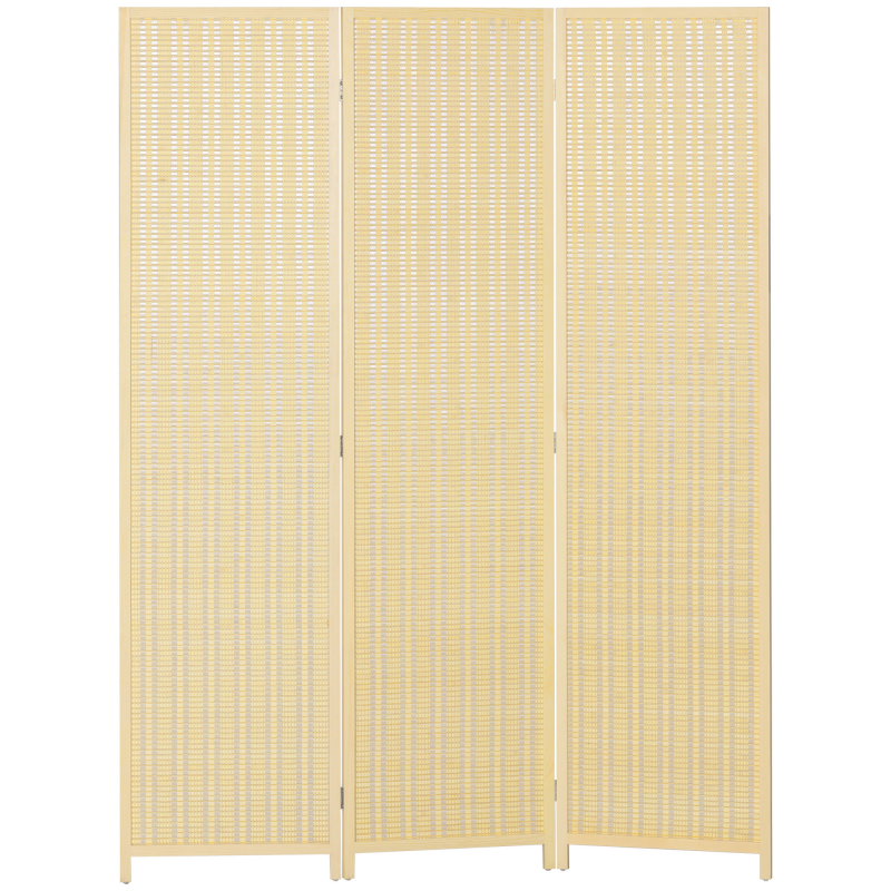 HOMCOM Innenraum Paravent aus Holz 3 Paneele 135 x 180 cm Raumteiler faltbar Trennwand für Wohnzimmer Schlafzimmer Haus, Naturholz Aosom – Bild 1 von 2