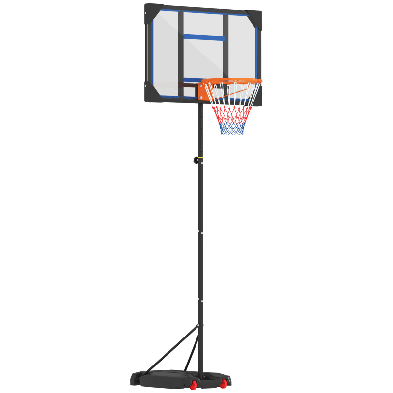 AIYAPLAY Basketballkorb für Kinder, höhenverstellbar von 210-260 cm, Outdoor- und Indoor-Basketballkorb mit Rädern, Standfuß, Geschenk für Jungen und Mädchen ab 6 Jahren, Blau Aosom – Bild 1 von 2