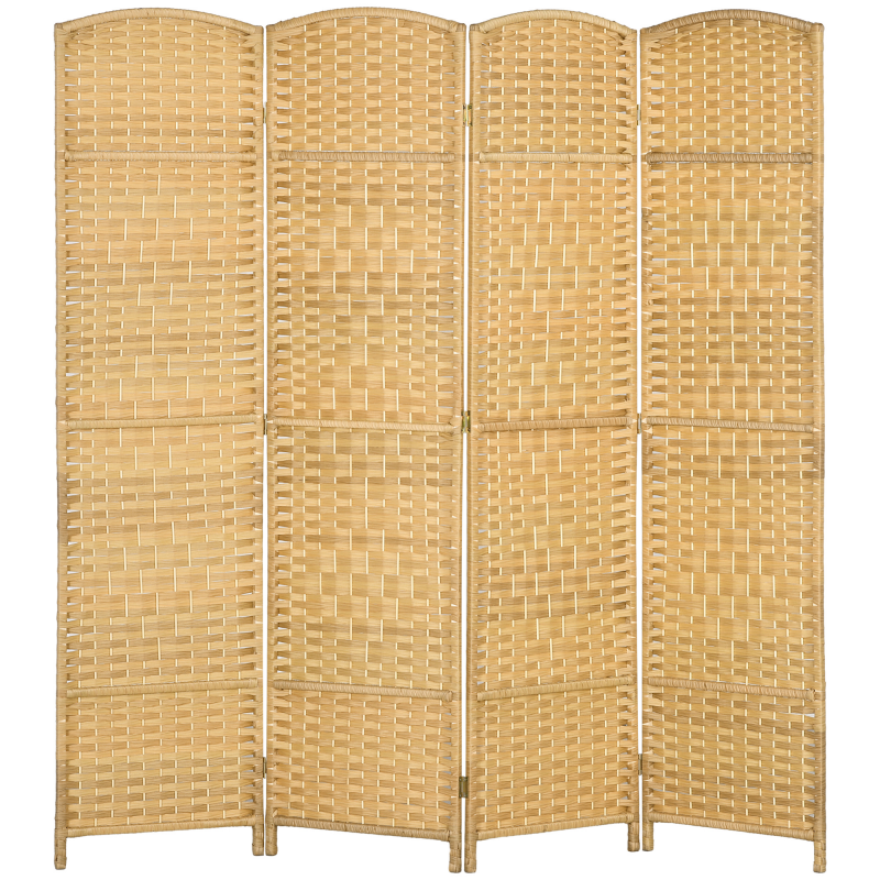 HOMCOM Innenraum-Paravent aus Holz, 4 Paneele, 180 x 180 cm, faltbarer Raumteiler für Wohnzimmer, Schlafzimmer, Zuhause, Naturholz Aosom – Bild 1 von 2