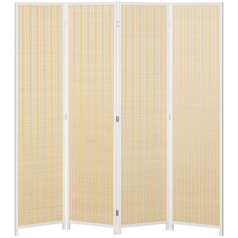 HOMCOM Innenraum-Paravent aus Holz 4 Paneele 180 x 180 cm Raumteiler klappbar Trennwand für Wohnzimmer Schlafzimmer Haus, Naturholz Aosom – Bild 1 von 2