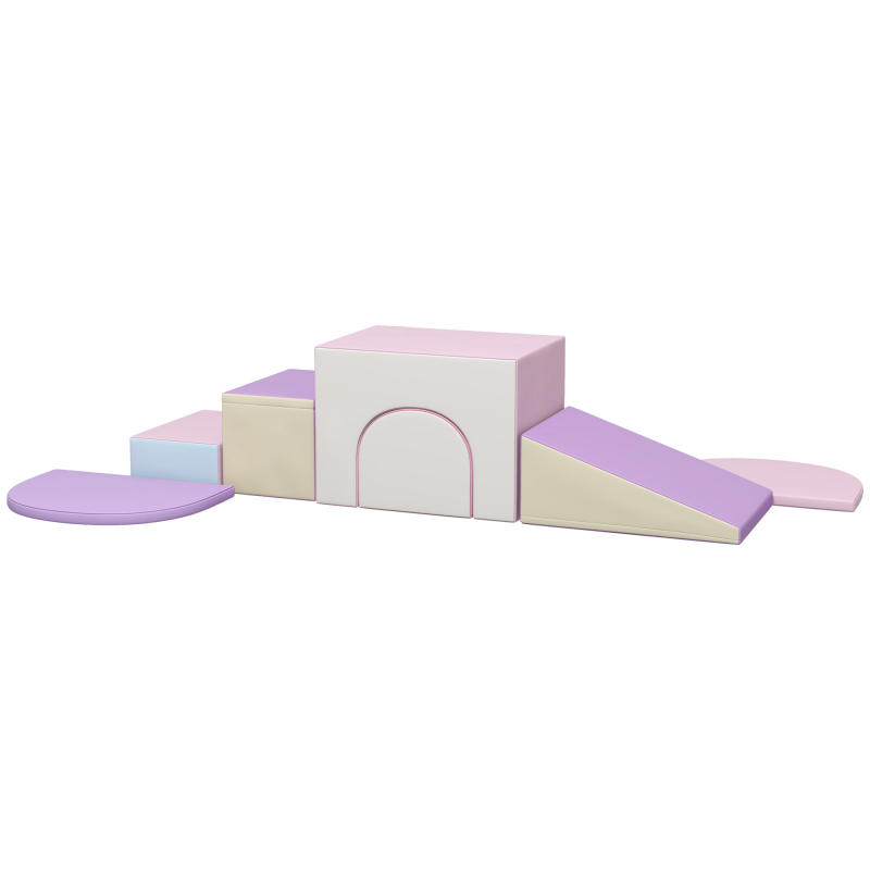 HOMCOM 7-teiliges Motorikmodul für Babys, Babymotorikparcours, Schaumbauklötze aus EPE mit synthetischer Beschichtung - Lernspielzeug für Vorschulkinder, Multicolor Aosom – Bild 1 von 2