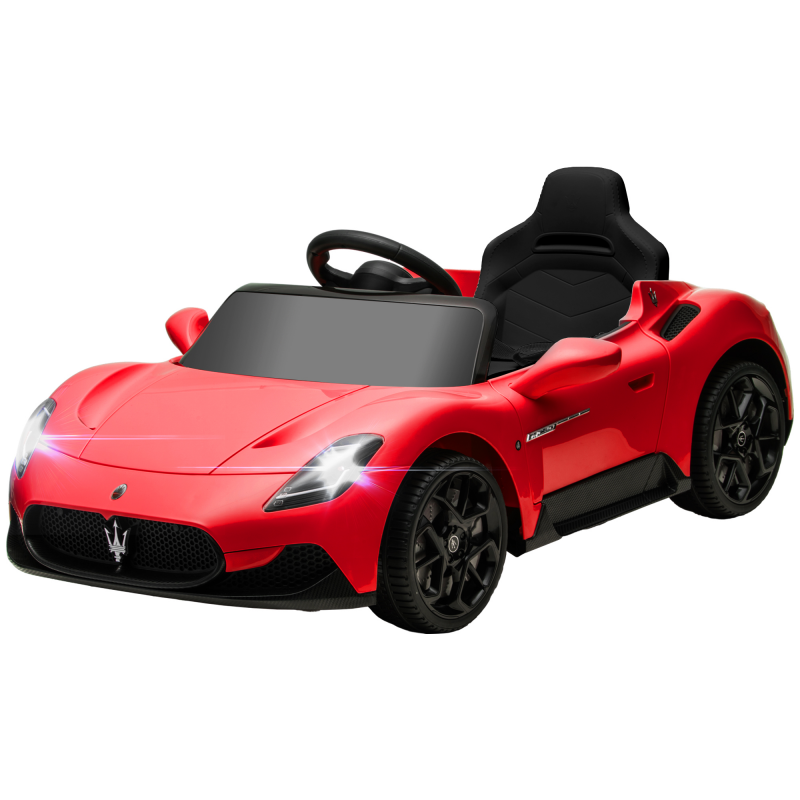 AIYAPLAY Elektro-Kinderwagen im Maserati MC20-Lizenzdesign, Elektrofahrzeug 12V mit 2,4G-Fernbedienung, sanftem Anfahren, LED, Musik und Hupe, Federung, 3 bis 6 Jahre, Rot Aosom – Bild 1 von 2