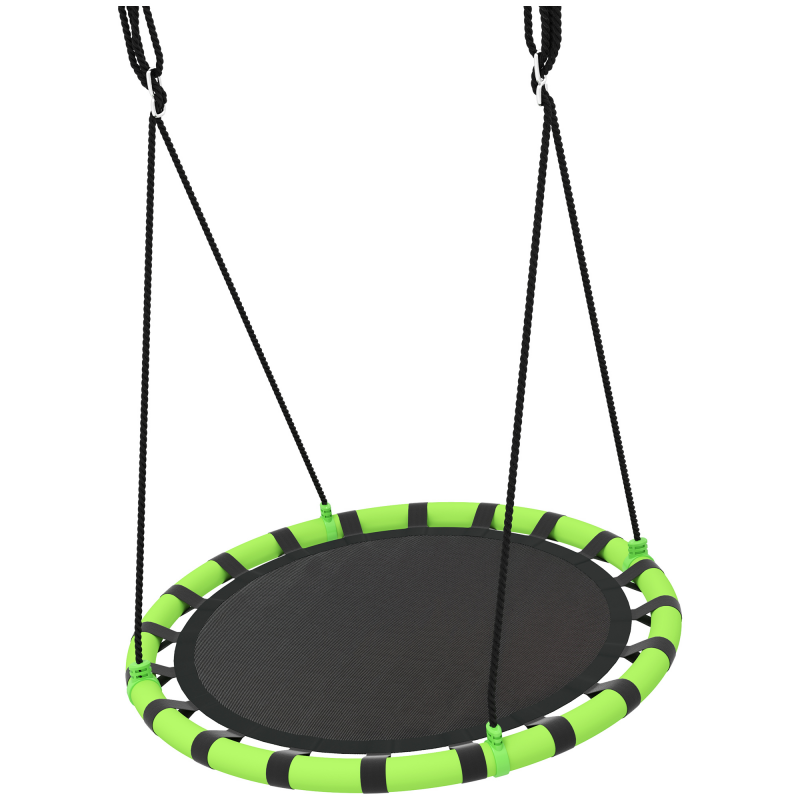 AIYAPLAY Nestschaukel Ø100 cm Tellerschaukel Verstellbar Kinderschaukel Hängeschaukel bis 150 kg, für 3-8 Jahre Kinder, Schwarz Aosom – Bild 1 von 2