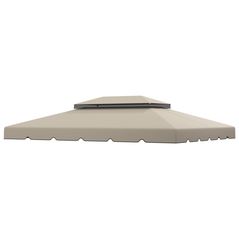 Outsunny Ersatzdach für Pavillon Partyzelt Festzelt Polyesterdach hochdicht 170 g/m² 4 x 3 m beige Aosom – Bild 1 von 2
