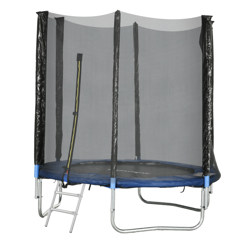 SPORTNOW Gartentrampolin für Kinder, Trampolin Ø 180cm mit Sicherheitsnetz, gepolsterten Stangen und Leiter, Gartentrampolin für Kinder, Jugendliche und Erwachsene Aosom – Bild 1 von 2