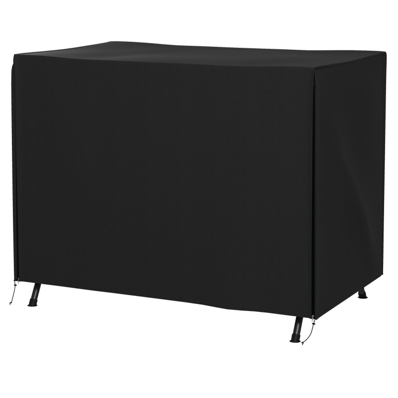 Outsunny Hollywoodschaukel Abdeckung 3 Sitzer, Wasserabweisend Winterfest Schutzhülle für Gartenschaukel, UV-Beständig Abdeckplane, Abdeckhaube, Reißfest 600D Oxford Gewebe, 205x124x164cm Schwarz Aosom – Bild 1 von 2
