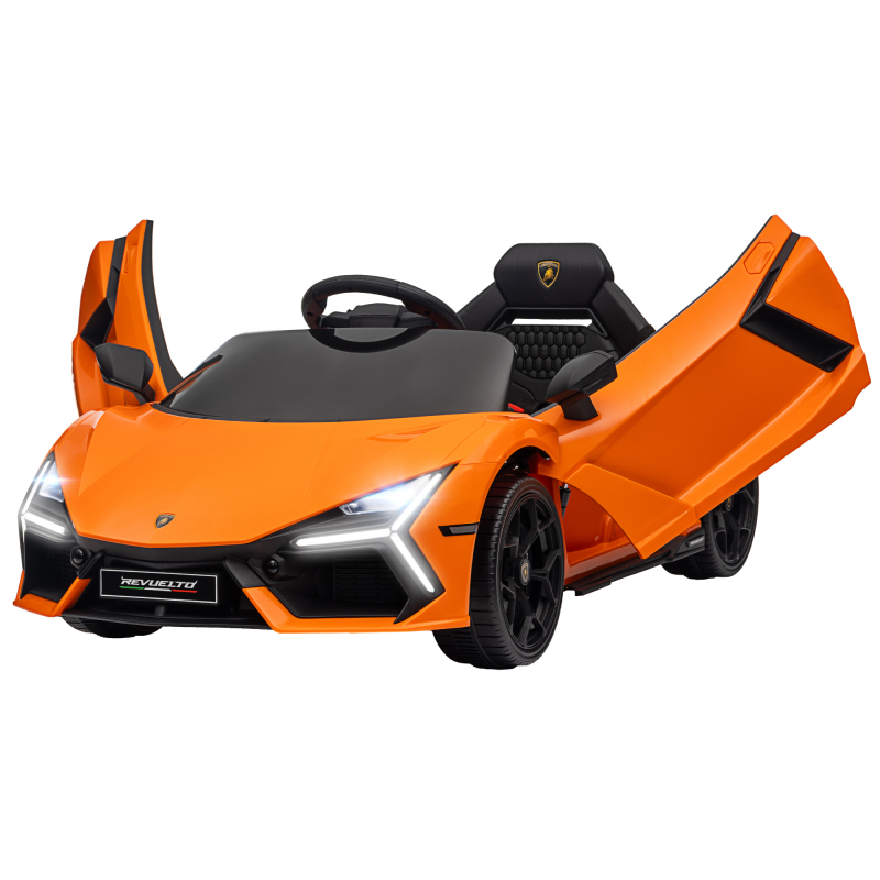 AIYAPLAY Kinderfahrzeug 12V 2 Fahrmodi, Elektroauto mit 2,4G Fernbedienung Musik(MP3/USB), bis 5 km/h, Rückwärtsfunktion, 3-5 Jahre, Orange Aosom – Bild 1 von 2