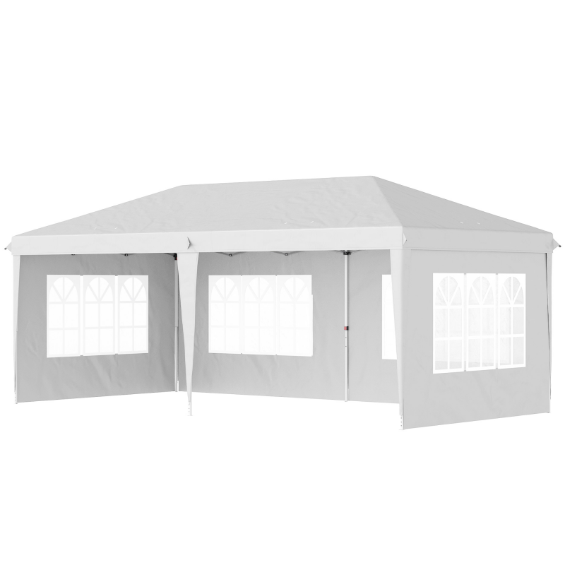 Outsunny Faltpavillon 6x3, Partyzelt wetterfest, Pavillon mit Seitenwänden, Gartenzelt aus Oxford, Weiß Aosom.de – Bild 1 von 2